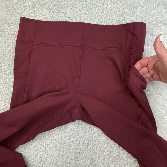 Lululemon Invigorate Hi Rise Crop Legging Red Merlot - Picture 7 of 11